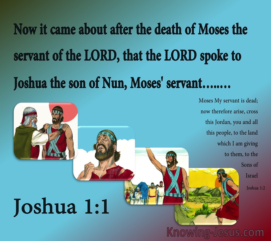 Joshua 1:1 The Lord Spoke To Joshua (aqua)